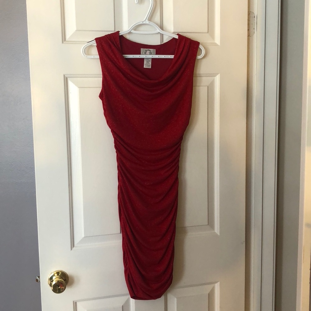 Red sparkle dress - S